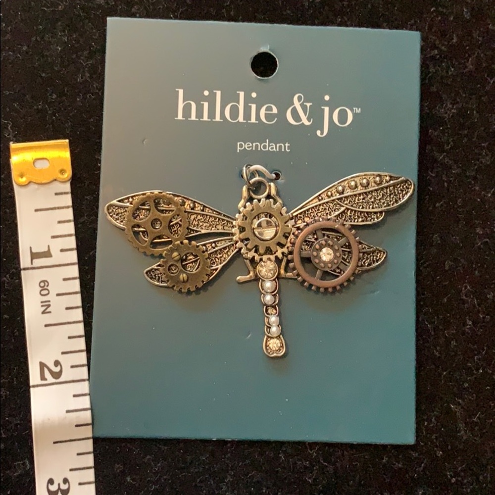 NWT crystal accent Dragonfly Pendant - Picture 2 of 2